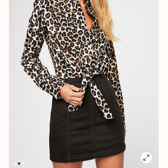 Free People Dresses & Skirts - Free People Black Jean Skirt